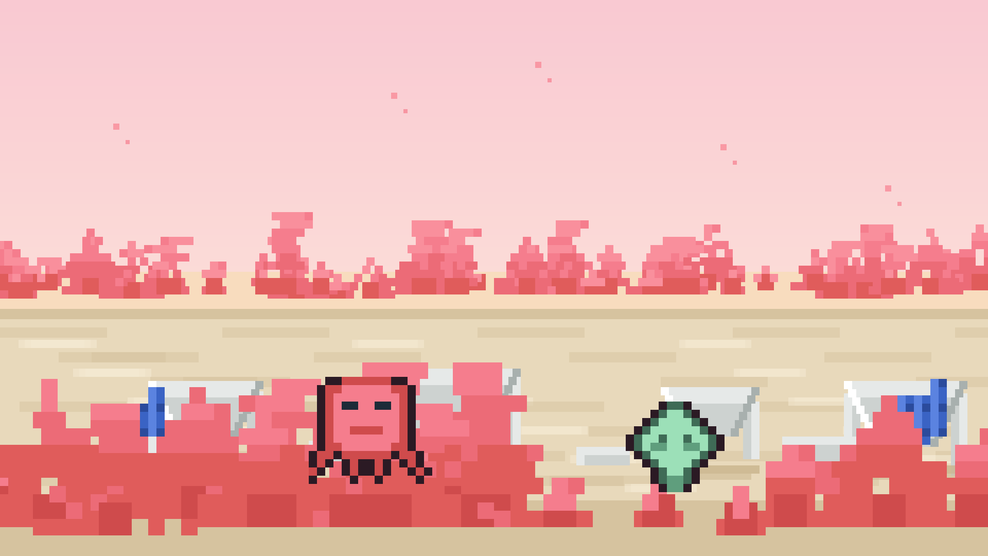 The Carapace: pale sand, giant bone ribs and strange blue walls